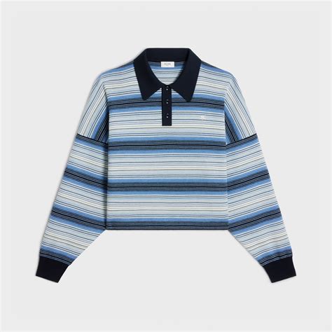 TRIOMPHE POLO SHIRT IN STRIPED WOOL 